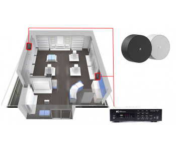 Акустическая система для магазина 2 настенных колонки AUDAC NELO706